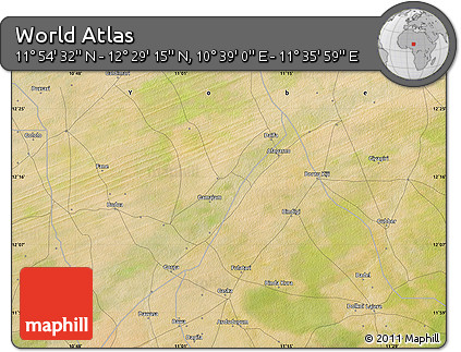 Satellite Map of the Area around 12° 11' 54" N, 11° 7' 30" E