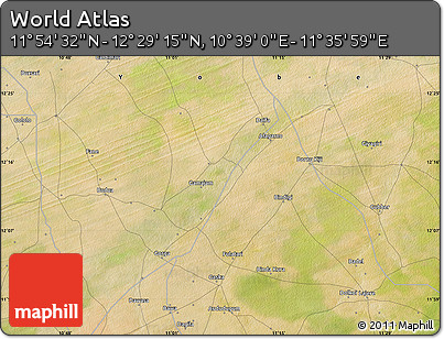 Satellite Map of the Area around 12° 11' 54" N, 11° 7' 30" E