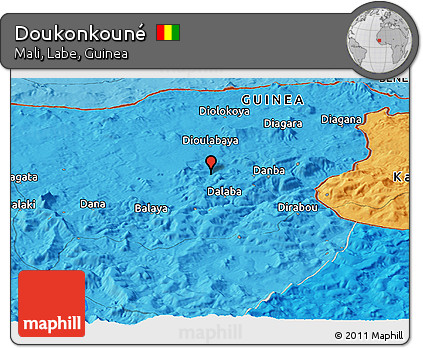 Political Panoramic Map of Doukonkouné