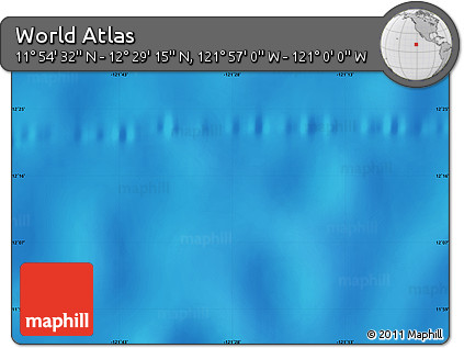 Shaded Relief Map of the Area around 12° 11' 54" N, 121° 28' 29" W