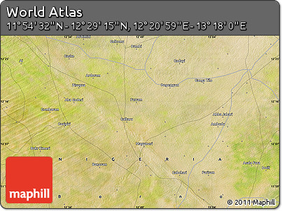 Satellite Map of the Area around 12° 11' 54" N, 12° 49' 29" E