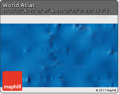 Physical 3D Map of the Area around 12° 11' 54" N, 131° 49' 29" E