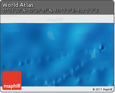 Physical 3D Map of the Area around 12° 11' 54" N, 133° 31' 30" E