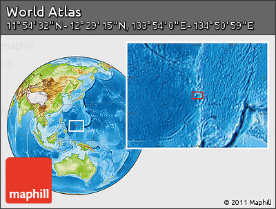 Physical Location Map of the Area around 12° 11' 54" N, 134° 22' 30" E
