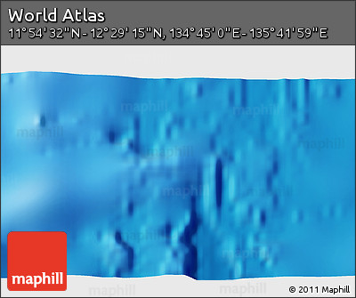 Physical 3D Map of the Area around 12° 11' 54" N, 135° 13' 29" E