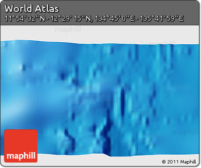 Physical 3D Map of the Area around 12° 11' 54" N, 135° 13' 29" E