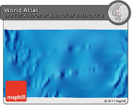 Physical 3D Map of the Area around 12° 11' 54" N, 136° 55' 30" E