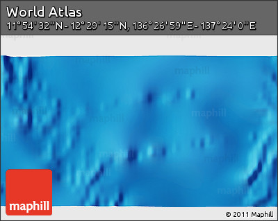 Physical 3D Map of the Area around 12° 11' 54" N, 136° 55' 30" E