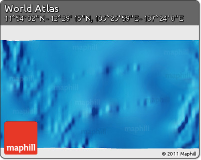 Physical 3D Map of the Area around 12° 11' 54" N, 136° 55' 30" E