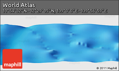 Physical Panoramic Map of the Area around 12° 11' 54" N, 139° 28' 29" E