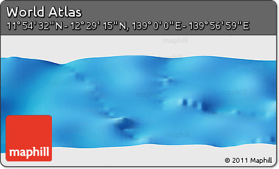 Physical Panoramic Map of the Area around 12° 11' 54" N, 139° 28' 29" E