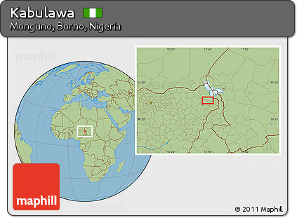 Savanna Style Location Map of Kabulawa