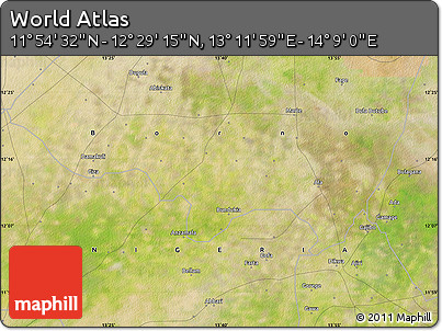 Satellite Map of the Area around 12° 11' 54" N, 13° 40' 30" E