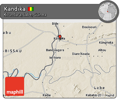 Shaded Relief 3D Map of Kandika