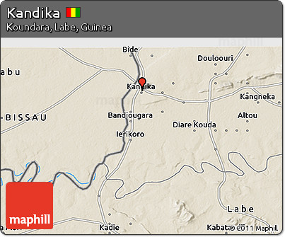 Shaded Relief 3D Map of Kandika