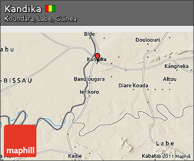 Shaded Relief 3D Map of Kandika