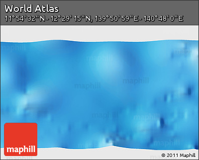Physical 3D Map of the Area around 12° 11' 54" N, 140° 19' 29" E