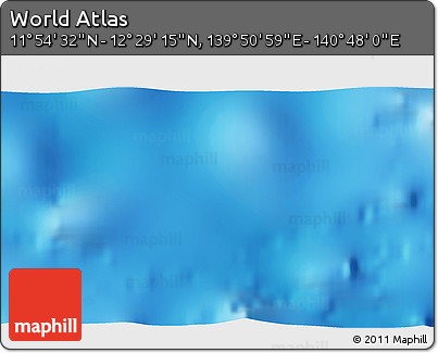Physical 3D Map of the Area around 12° 11' 54" N, 140° 19' 29" E