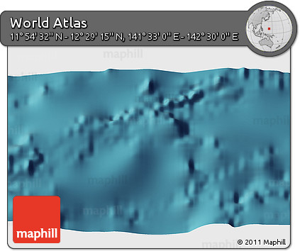 Satellite 3D Map of the Area around 12° 11' 54" N, 142° 1' 30" E