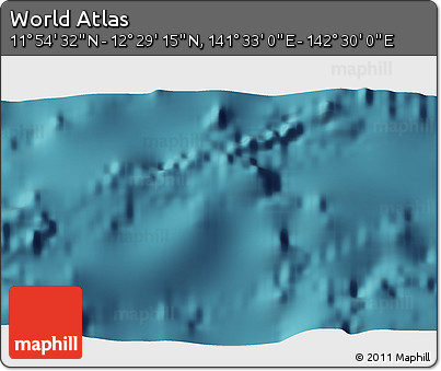 Satellite 3D Map of the Area around 12° 11' 54" N, 142° 1' 30" E
