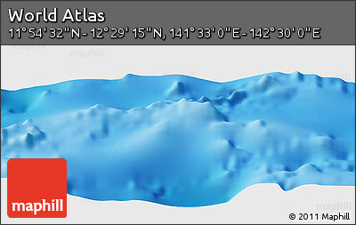 Physical Panoramic Map of the Area around 12° 11' 54" N, 142° 1' 30" E