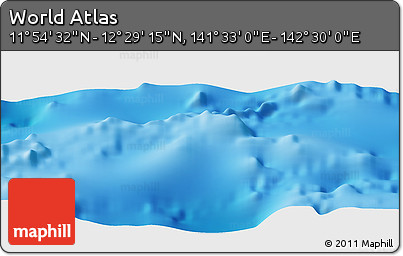 Physical Panoramic Map of the Area around 12° 11' 54" N, 142° 1' 30" E