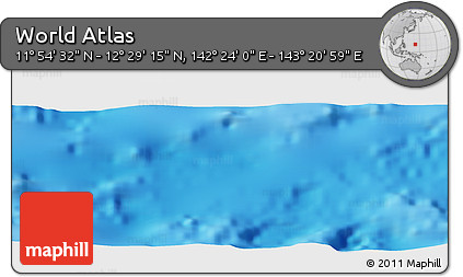 Physical Panoramic Map of the Area around 12° 11' 54" N, 142° 52' 30" E