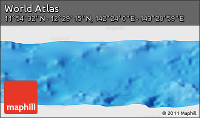 Physical Panoramic Map of the Area around 12° 11' 54" N, 142° 52' 30" E