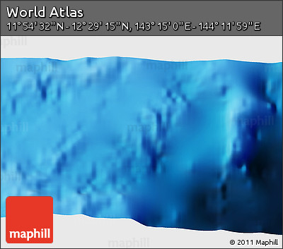 Physical 3D Map of the Area around 12° 11' 54" N, 143° 43' 29" E