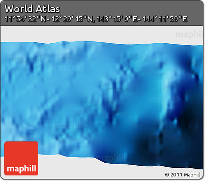Physical 3D Map of the Area around 12° 11' 54" N, 143° 43' 29" E