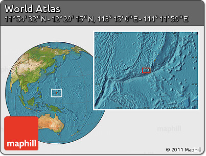 Satellite Location Map of the Area around 12° 11' 54" N, 143° 43' 29" E