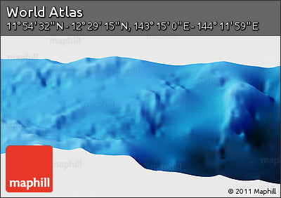 Physical Panoramic Map of the Area around 12° 11' 54" N, 143° 43' 29" E