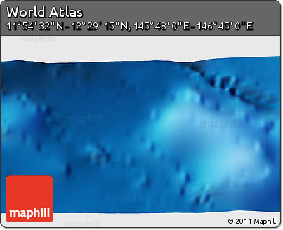 Physical 3D Map of the Area around 12° 11' 54" N, 146° 16' 30" E