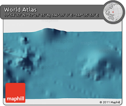 Satellite 3D Map of the Area around 12° 11' 54" N, 147° 7' 30" E