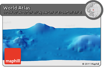 Physical Panoramic Map of the Area around 12° 11' 54" N, 147° 7' 30" E