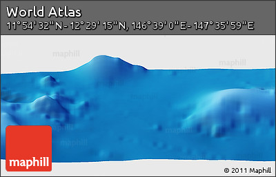 Physical Panoramic Map of the Area around 12° 11' 54" N, 147° 7' 30" E