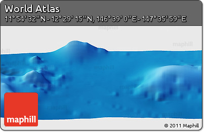 Physical Panoramic Map of the Area around 12° 11' 54" N, 147° 7' 30" E