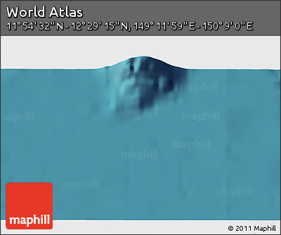 Satellite 3D Map of the Area around 12° 11' 54" N, 149° 40' 30" E