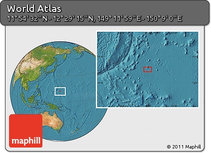Satellite Location Map of the Area around 12° 11' 54" N, 149° 40' 30" E