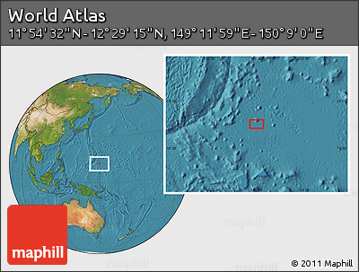 Satellite Location Map of the Area around 12° 11' 54" N, 149° 40' 30" E