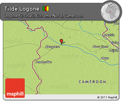 Physical 3D Map of Tildé Logone