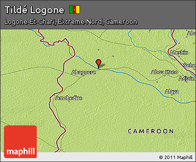 Physical 3D Map of Tildé Logone
