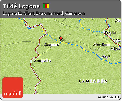 Physical 3D Map of Tildé Logone