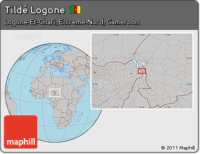 Gray Location Map of Tildé Logone