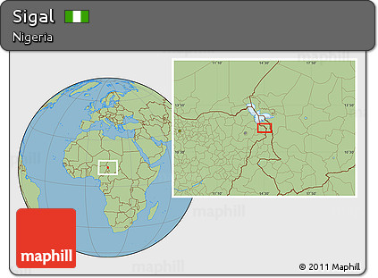 Savanna Style Location Map of Sigal