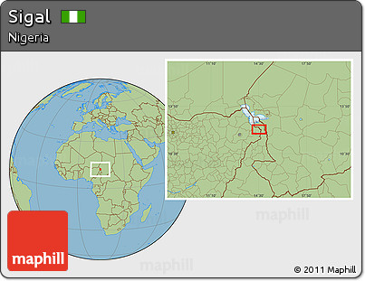 Savanna Style Location Map of Sigal