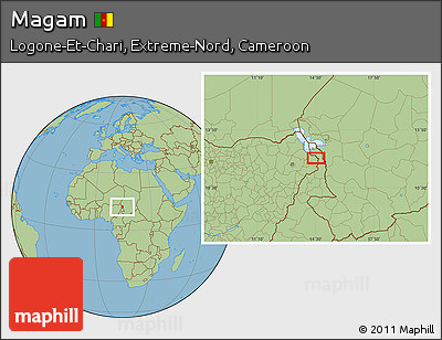 Savanna Style Location Map of Magam
