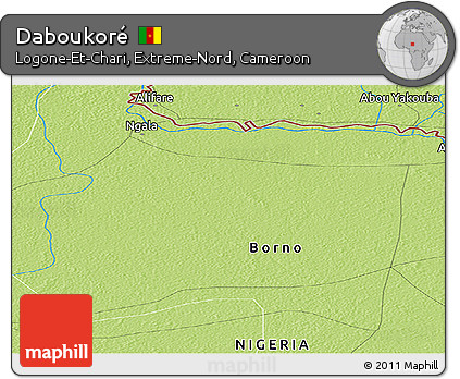 Physical Panoramic Map of Daboukoré