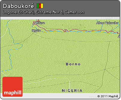 Physical Panoramic Map of Daboukoré