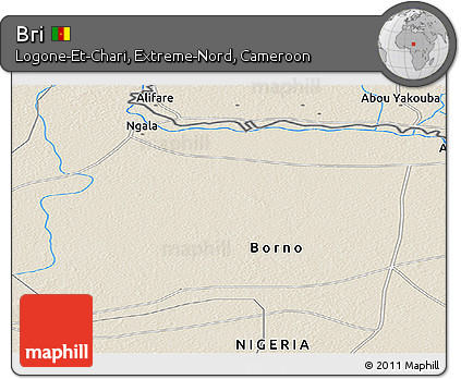 Shaded Relief Panoramic Map of Bri